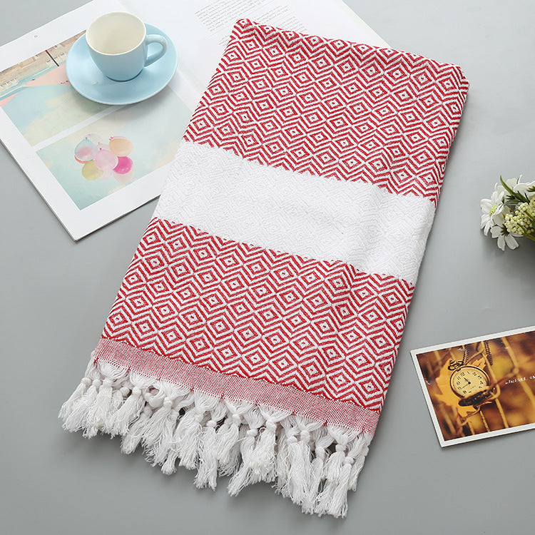 Turkish fringed beach towel