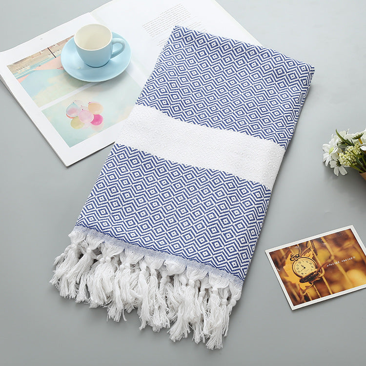 Turkish fringed beach towel