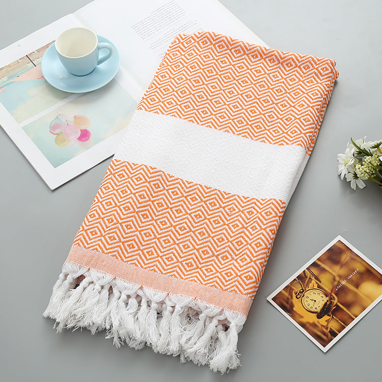 Turkish fringed beach towel