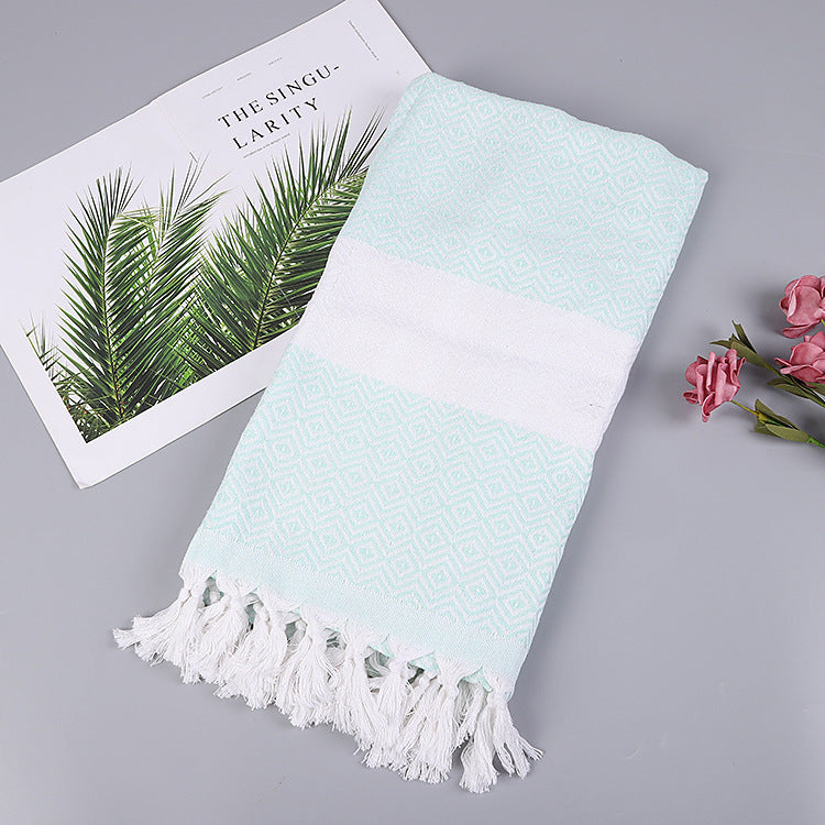 Turkish fringed beach towel