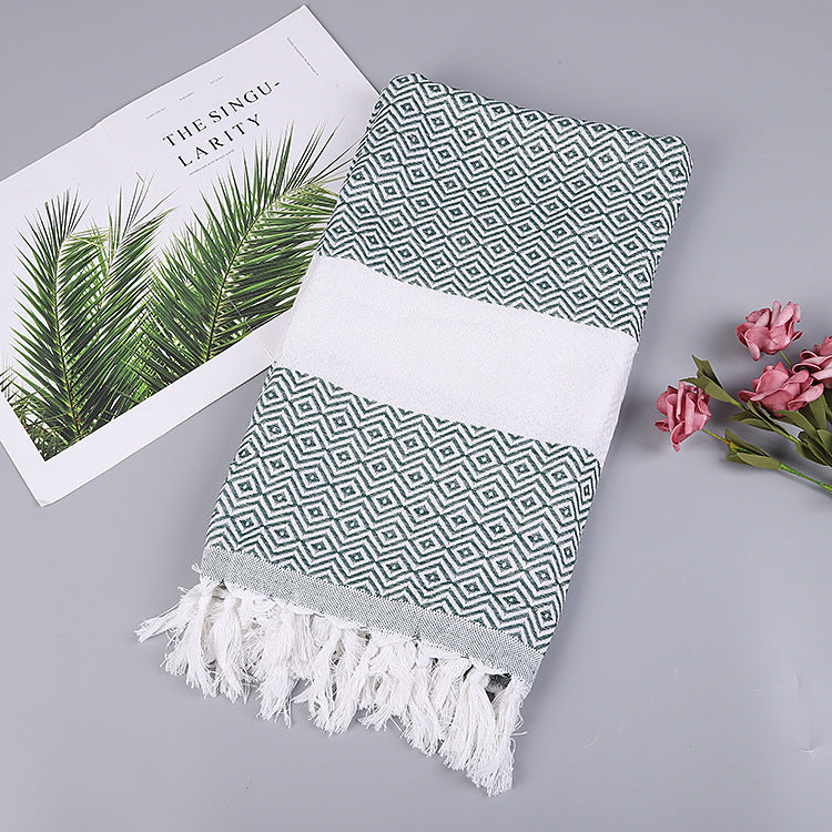 Turkish fringed beach towel