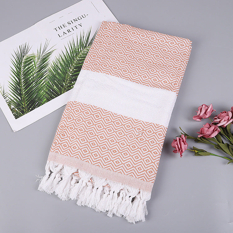 Turkish fringed beach towel