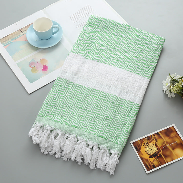 Turkish fringed beach towel