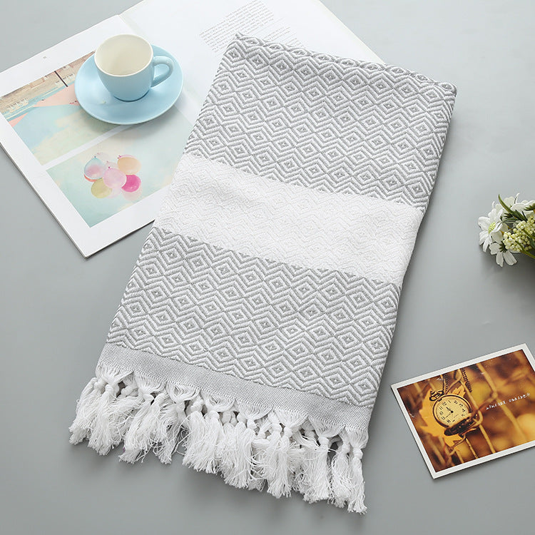 Turkish fringed beach towel